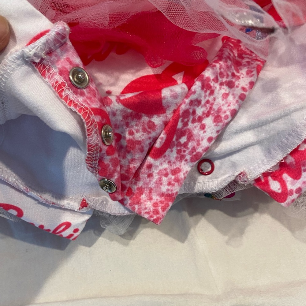 4t Barbie Pink and White Loetard Tutu Outfit - Picture 2 of 2